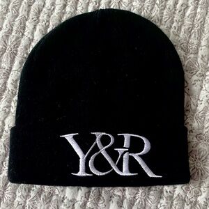Never worn Y&R black beanie hat